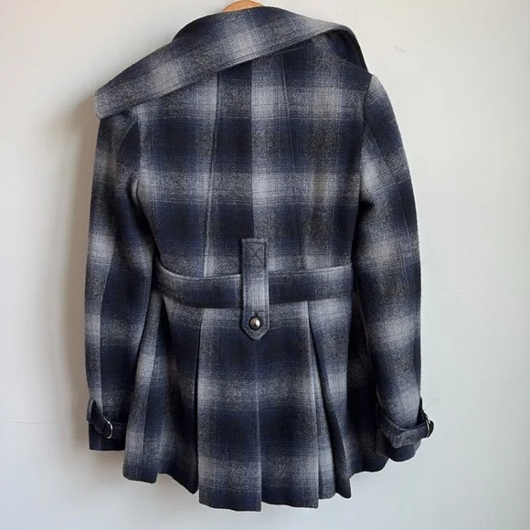 Miss Sixty Plaid Double-Breasted Coat Size  XS - Picture 4 of 9